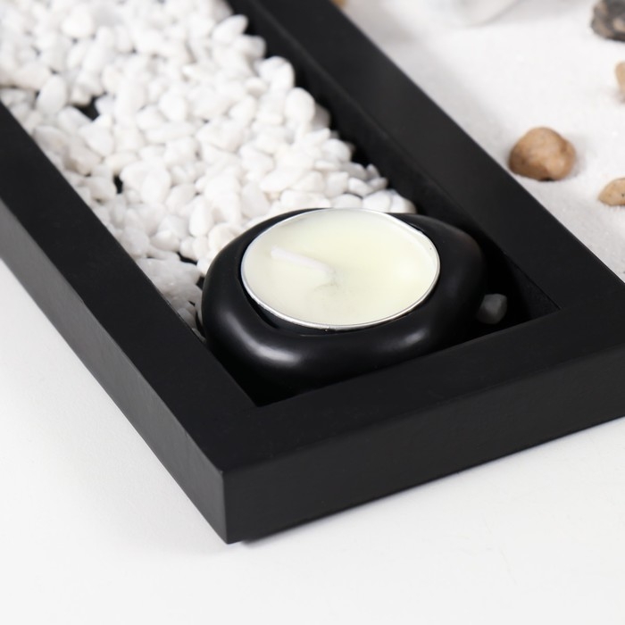 Сад камней Дзен  Сад камней Дзен "Медитация - инь-ян" песок+свеча+аромапалочка 29,5х19,8х12 см