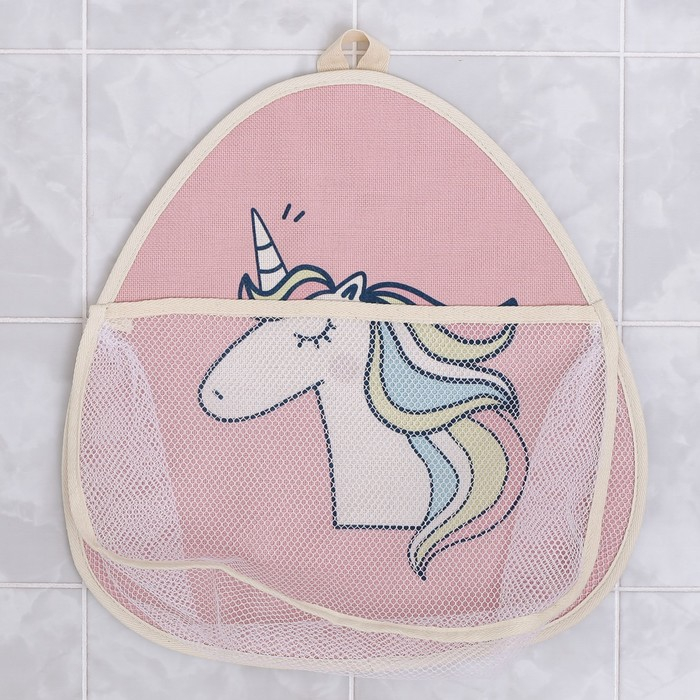 Сетка для хранения игрушек в ванной с петелькой «Единорог» Сетка для хранения игрушек в ванной с петелькой «Единорог»