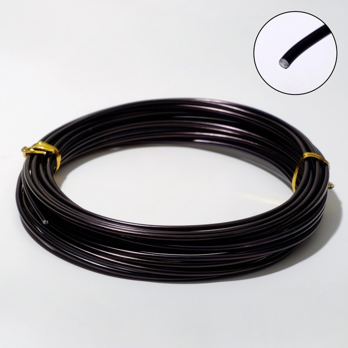 Проволока для плетения d=2 мм, намотка 5 м, цвет чёрный Проволока для плетения d=2 мм, намотка 5 м, цвет чёрный