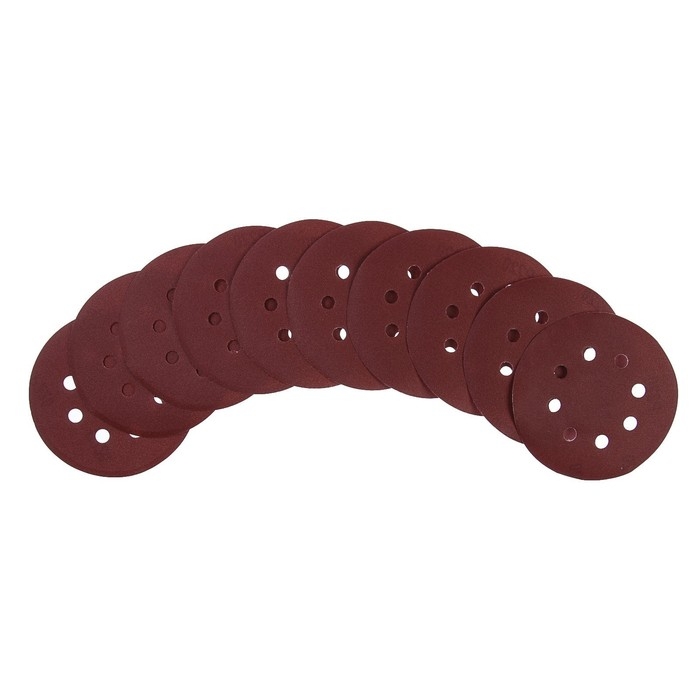 Круг абразивный шлифовальный под Круг абразивный шлифовальный под "липучку" ТУНДРА, перфорированный, 125 мм, Р220, 10 шт.