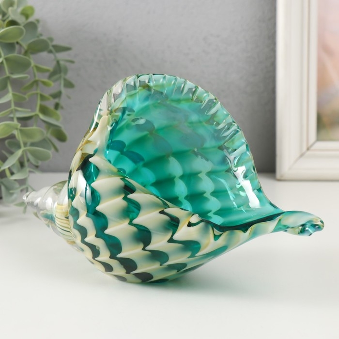 Сувенир стекло Сувенир стекло "Раковина с узором волн" под муранское стекло 21х9х12 см