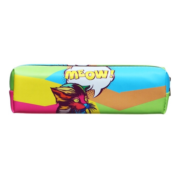 Пенал школьный Пенал школьный "Цветной кот", на молнии