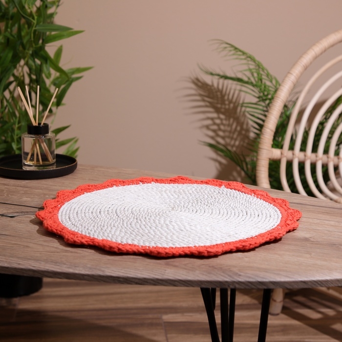 Коврик плетёный круглый 38 см Коврик плетёный круглый 38 см