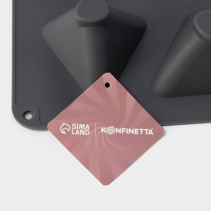 Форма для выпечки и муссовых десертов KONFINETTA «Рафаэль», силикон, 28,5×21,5×5 см, 6 ячеек (7×4,9 см), цвет серый Форма для выпечки и муссовых десертов KONFINETTA «Рафаэль», силикон, 28,5×21,5×5 см, 6 ячеек (7×4,9 см), цвет серый