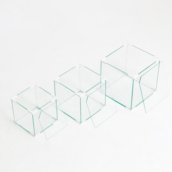 Комплект аквариумов Куб Комплект аквариумов Куб "Матрёшка", 16 л, 27 л, 43 л, белые уголоки