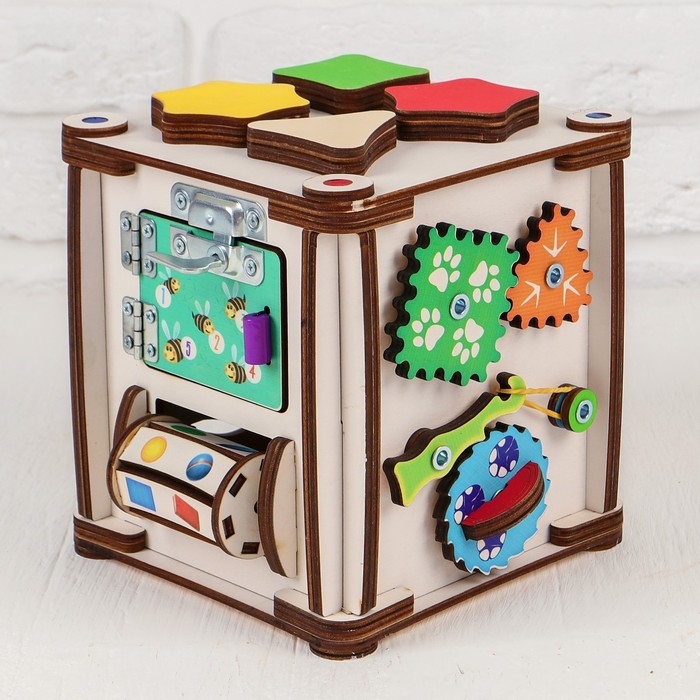 Бизикуб «Мир вокруг» со светом, фанера 3-4 мм Бизикуб «Мир вокруг» со светом, фанера 3-4 мм