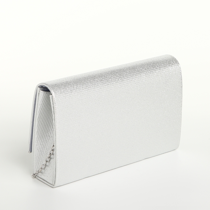 Сумка-клатч на магните, цвет серебряный
