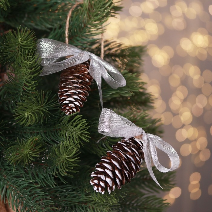 Декоративное украшение с подвеской «Шишки» 2 шт. Декоративное украшение с подвеской «Шишки» 2 шт.