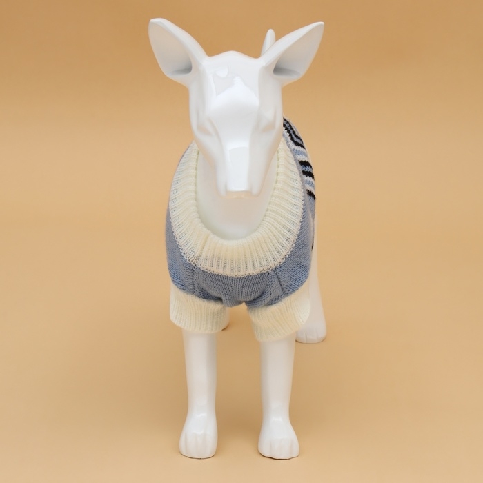 Свитер  Свитер "Волна", M (ДС 26, ОШ 26, ОГ 28-46 см), голубой