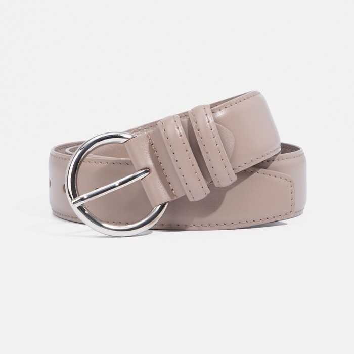 Ремень, ширина 3,5 см, винт, пряжка металл, цвет пудровый