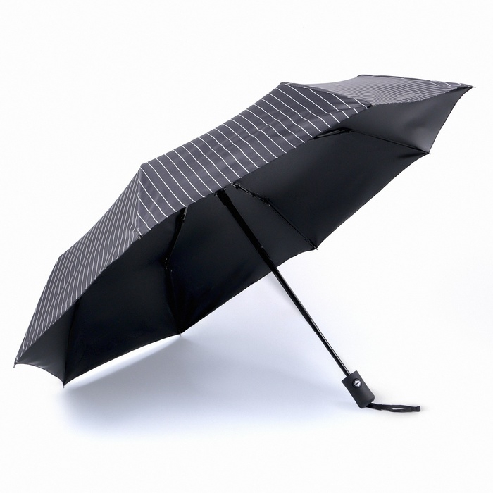 Зонт автоматический «Полосы», 3 сложения, 8 спиц, R = 47/55 см, D = 110 см, цвет МИКС Зонт автоматический «Полосы», 3 сложения, 8 спиц, R = 47/55 см, D = 110 см, цвет МИКС
