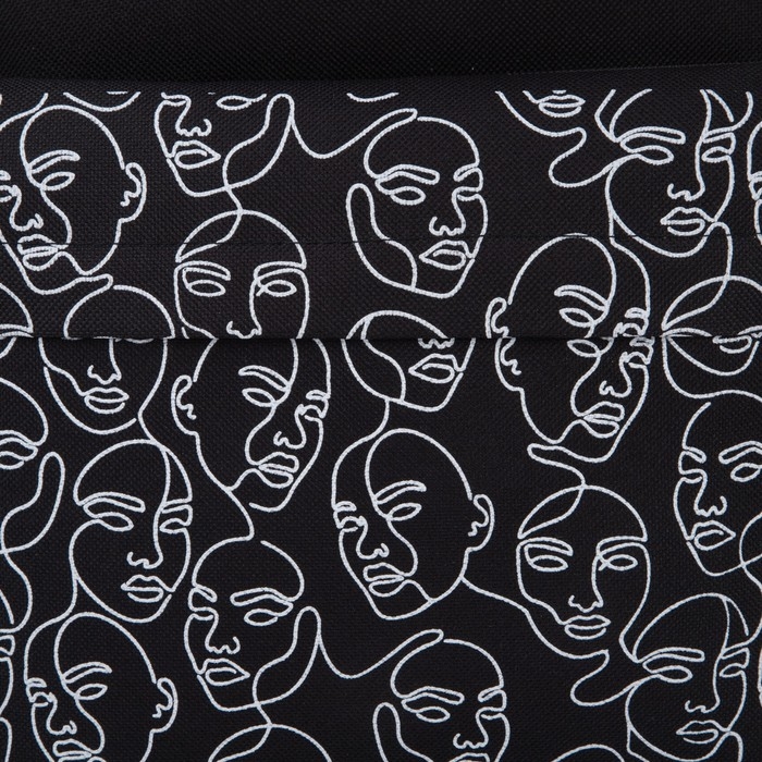 Рюкзак школьный молодёжный One line, 29х12х37 см, отд на молнии, наружный карман, светоотраж., чёрный