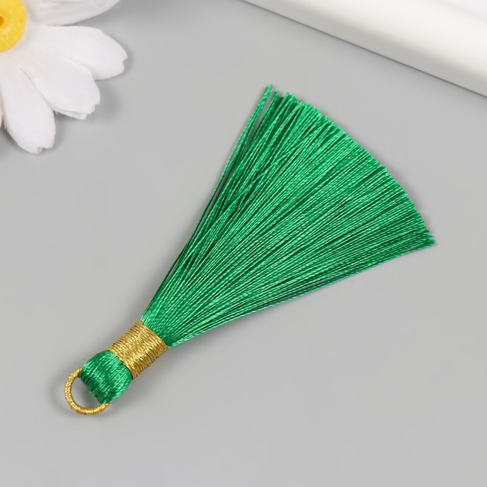 Декор для творчества текстиль Декор для творчества текстиль "Кисть. Оливия" зелёный набор 2 шт 8х1,2 см