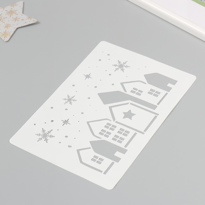 Трафарет пластиковый Трафарет пластиковый "Пряничные домики", размер 16х24 см