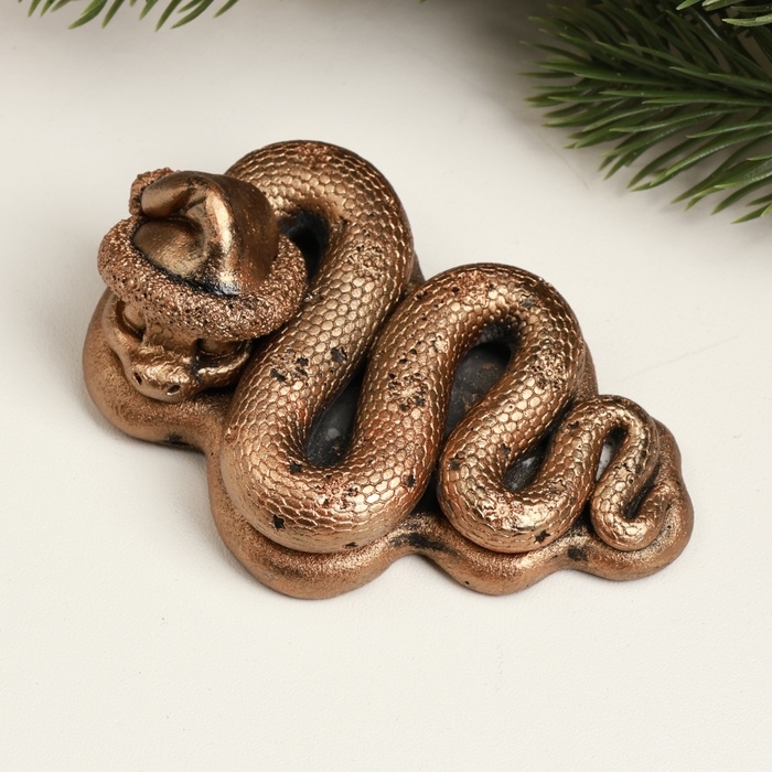 Новый год. Символ 2025. Фигура  Новый год. Символ 2025. Фигура "Змея в колпаке" бронза, 8,5 х 6 х 3 см