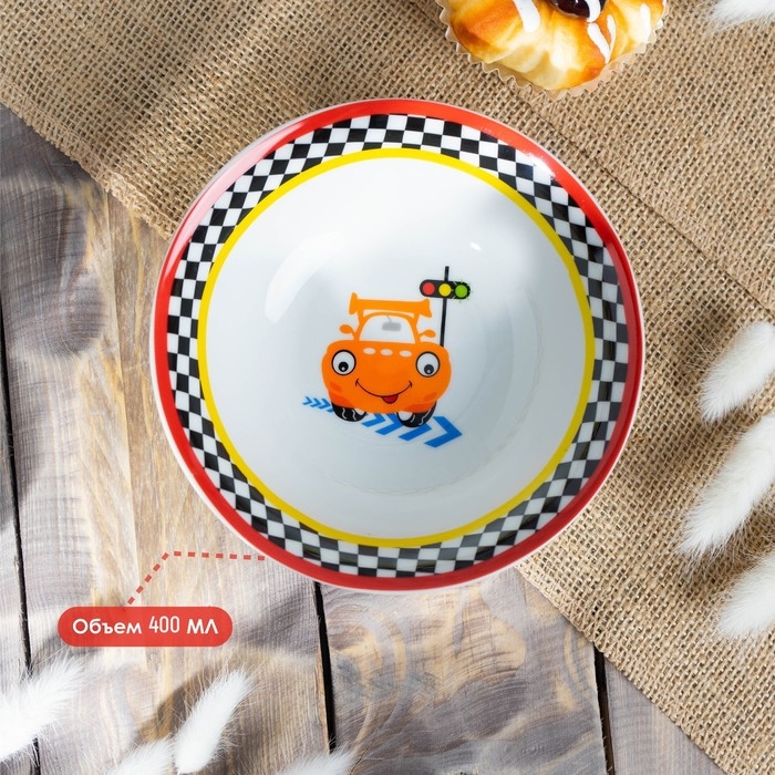 Набор детской посуды из керамики Доляна «Светофор», 3 предмета: кружка 230 мл, миска 400 мл, тарелка d=18 см Набор детской посуды из керамики Доляна «Светофор», 3 предмета: кружка 230 мл, миска 400 мл, тарелка d=18 см