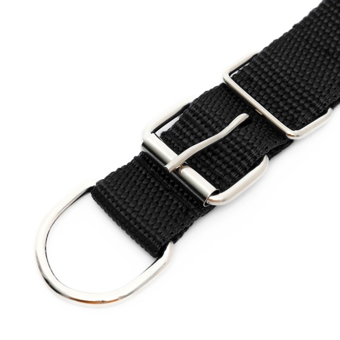 Ошейник Ошейник "Комфорт" комбинированный (полиэстер, искусственная кожа), 58 х 3 см, ОШ 45-52 см, чёрный 60