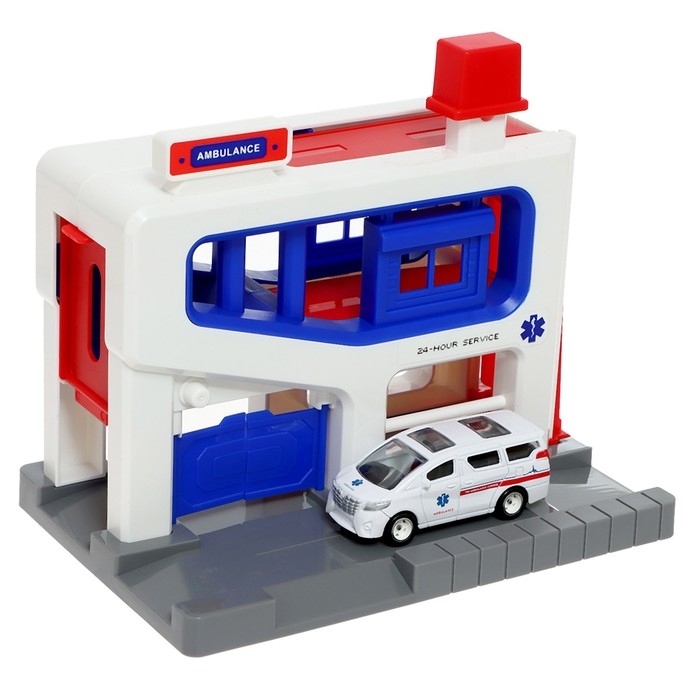 Парковка &laquo;Скорая&raquo;, подъёмный механизм, 1 машинка в комплекте, МИКС