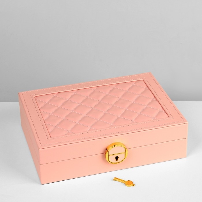 Подставка для украшений &laquo;Шкатулка&raquo; 1 ярус, 17&times;23&times;6,5 см, цвет розовый