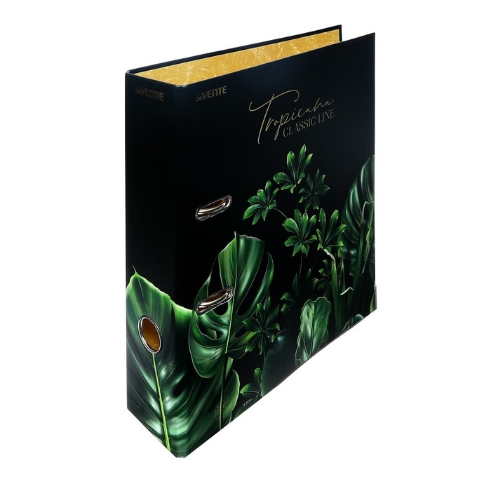 Пaпкa-регистратор А4, 75 мм, deVENTE Tropicana, ламинированый картон, черный/зеленый, разборный Пaпкa-регистратор А4, 75 мм, deVENTE Tropicana, ламинированый картон, черный/зеленый, разборный
