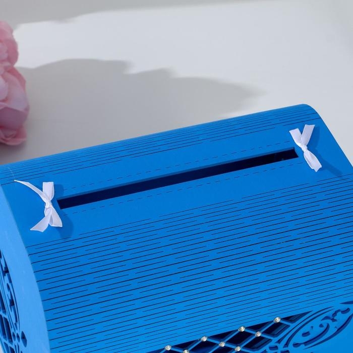 Семейный банк Семейный банк "Ажурный", со стразами, сине-белый, 23,5х17х20 см