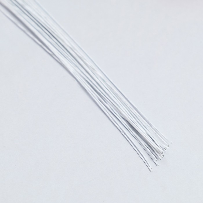 Флористическая проволока в бумажной оплётке  Флористическая проволока в бумажной оплётке "Белая", длина 36 см, 0,37 мм, набор 20 шт