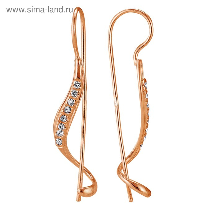 Серьги «Изгиб», розовое золочение
