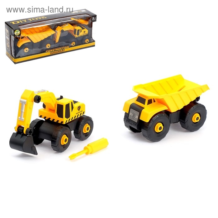 Конструктор винтовой «Стройтехника», набор 2 шт, с инструментом Конструктор винтовой «Стройтехника», набор 2 шт, с инструментом