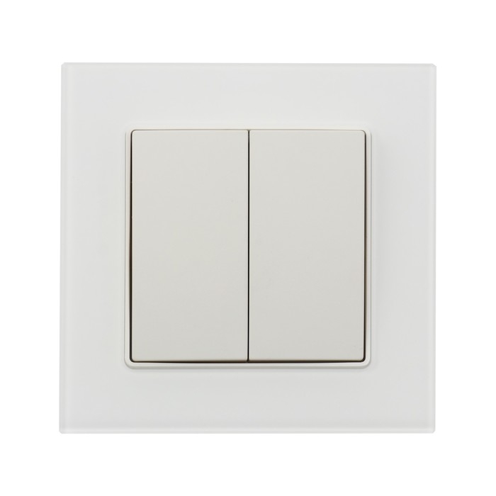 Выключатель TOT Matte Glass, 10 А, 2 кл., скрытый, стекло, белый