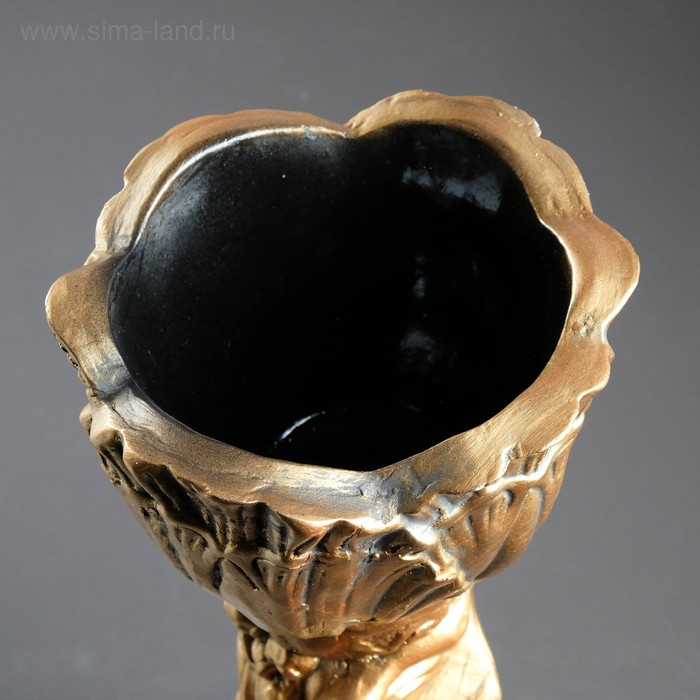 Фигура Фигура "Девушка стоя кашпо на голове средняя" бронза 21х80х21см