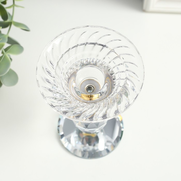 Подсвечник стекло на 1 свечу Подсвечник стекло на 1 свечу "Элизий" овальная ножка 9х9х13 см