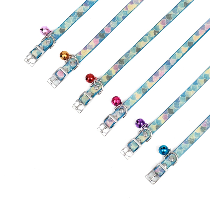 Ошейник Ошейник "Русалка", искусственная кожа, 31 х 1 см, микс цветов