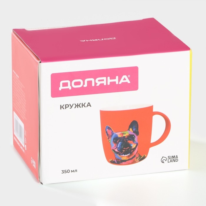 Кружка фарфоровая Доляна «Собачка», 350 мл Кружка фарфоровая Доляна «Собачка», 350 мл