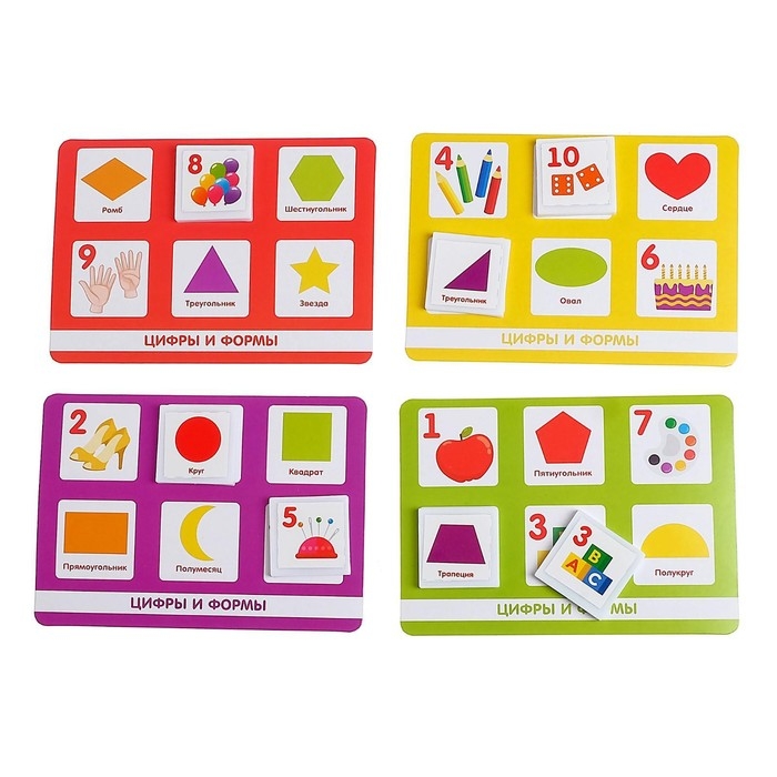 Лото «Цифры и формы», 1-4 игрока, 3+ Лото «Цифры и формы», 1-4 игрока, 3+