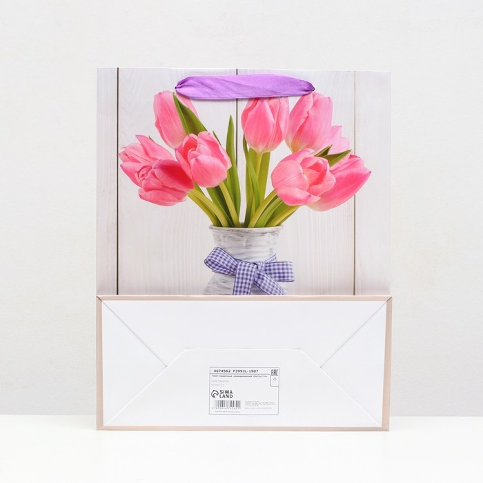 Пакет ламинированный  Пакет ламинированный "Тюльпаны" 26x32x12