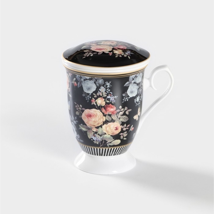 Кружка керамическая с ситом &laquo;Кобальт&raquo;, 300 мл