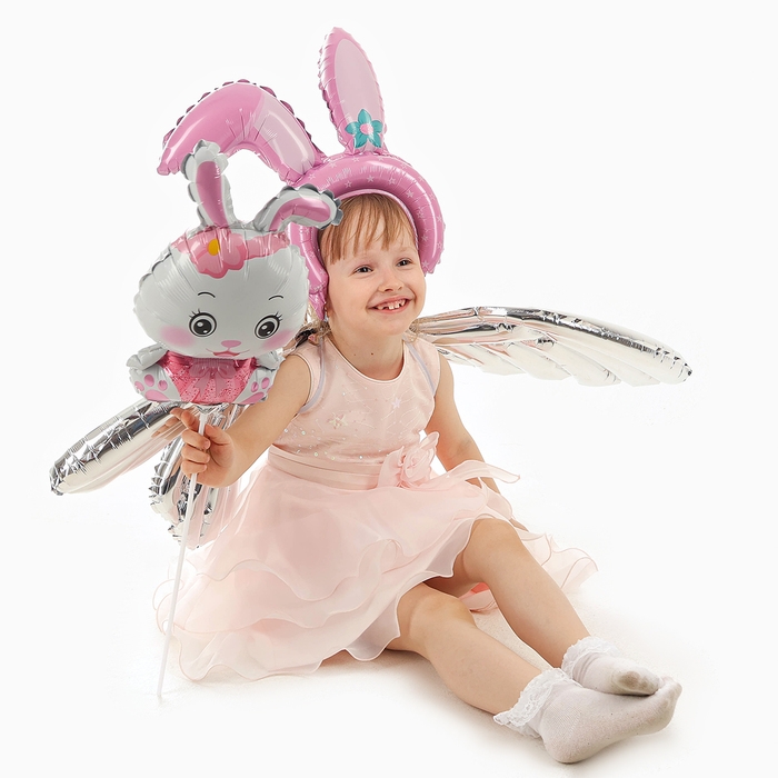 Набор фольгированных шаров &laquo;Карнавальный набор. Розовый зайка&raquo;, 3 шт.