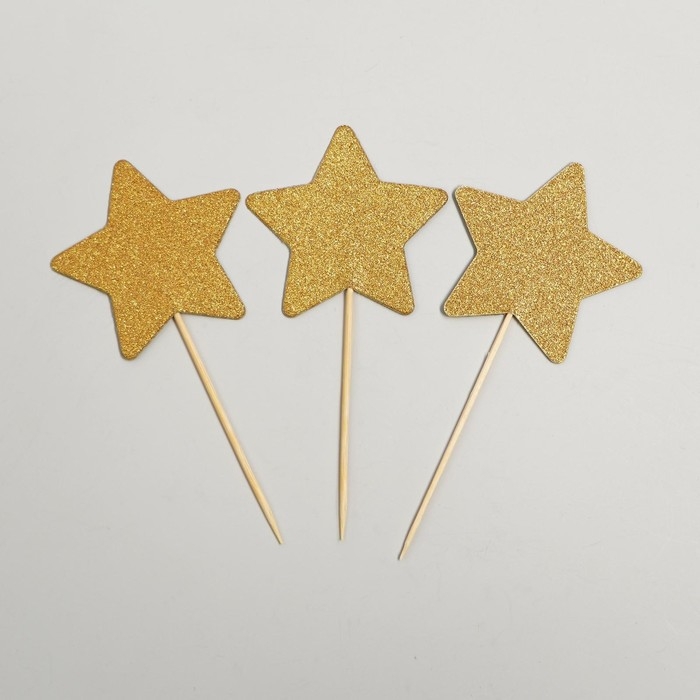 Шпажки «Звезда», набор 12 шт., цвет золотой Шпажки «Звезда», набор 12 шт., цвет золотой