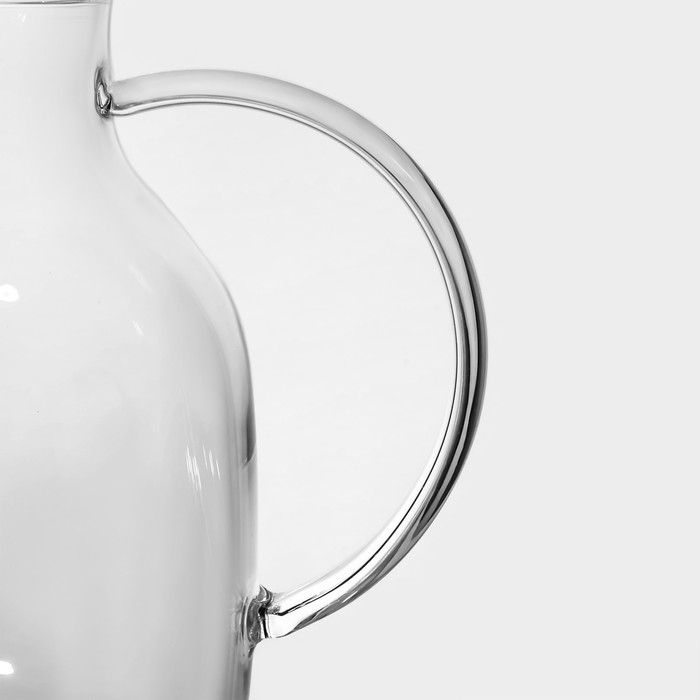 Кувшин для воды стеклянный с крышкой Magistro «Стиль», 1,6 л, 18×14×17 см Кувшин для воды стеклянный с крышкой Magistro «Стиль», 1,6 л, 18×14×17 см