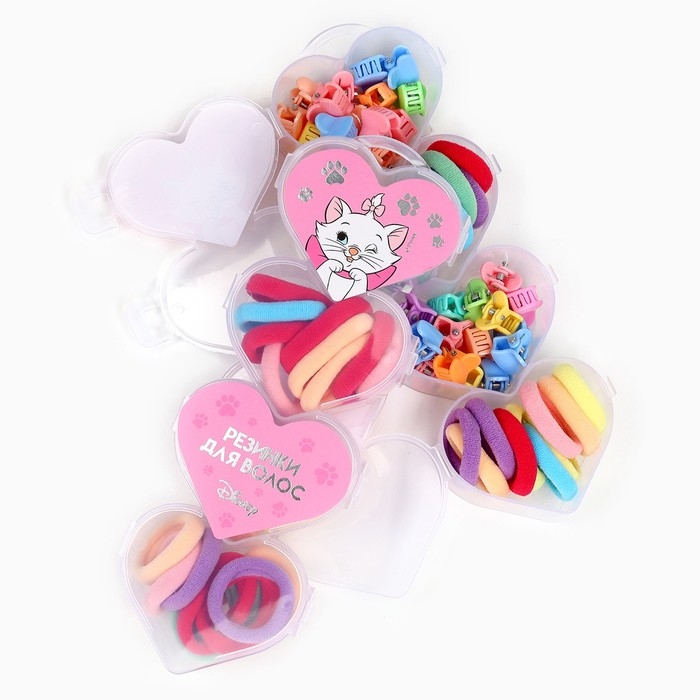 Набор подарочный, резинка для волос 20 шт, заколка крабик 20 шт, Коты аристократы Набор подарочный, резинка для волос 20 шт, заколка крабик 20 шт, Коты аристократы