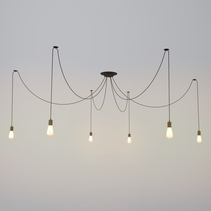 Светильник Светильник "Скин паук" 6хЕ27 40Вт черный 30х30х20-150см