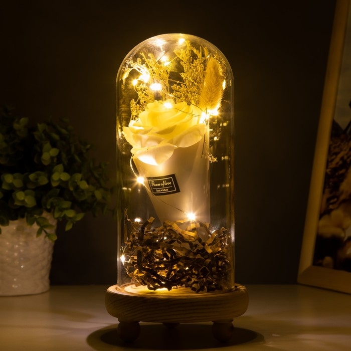 Ночник колба Ночник колба "Роза в букете" LED 3ААА 10х10х20 см RISALUX