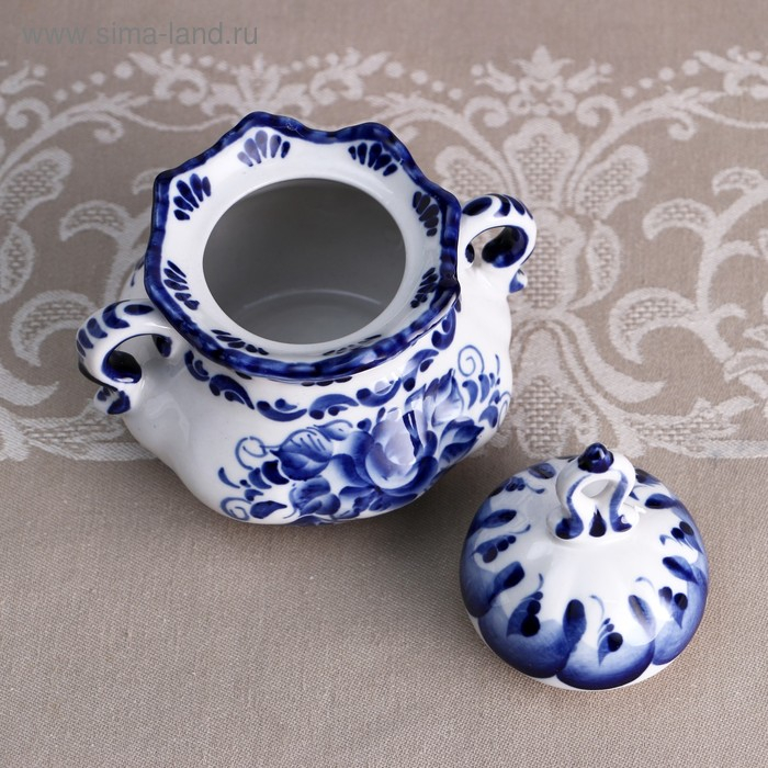 Сахарница «Анимон», 7×7×14 см, гжель