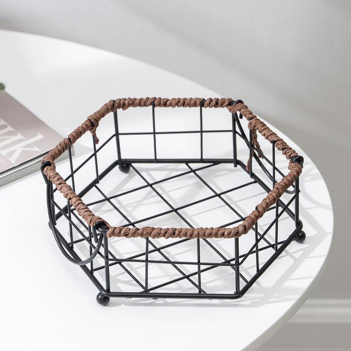 Корзинка универсальная Доляна, 17,5×20×7,5 см, цвет чёрный Корзинка универсальная Доляна, 17,5×20×7,5 см, цвет чёрный