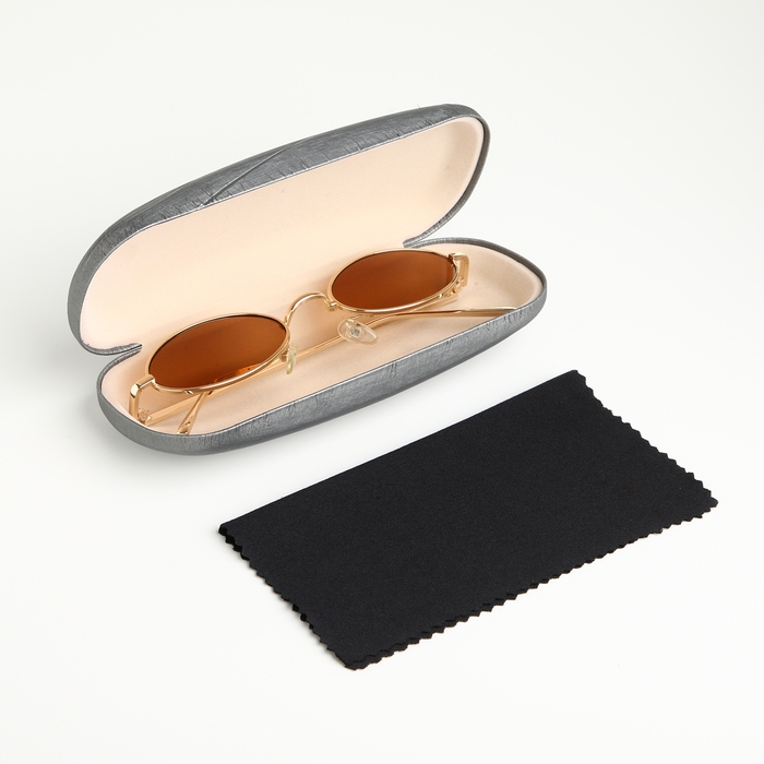 Футляр для очков на хлопушке, длина 16 см, цвет серый Футляр для очков на хлопушке, длина 16 см, цвет серый