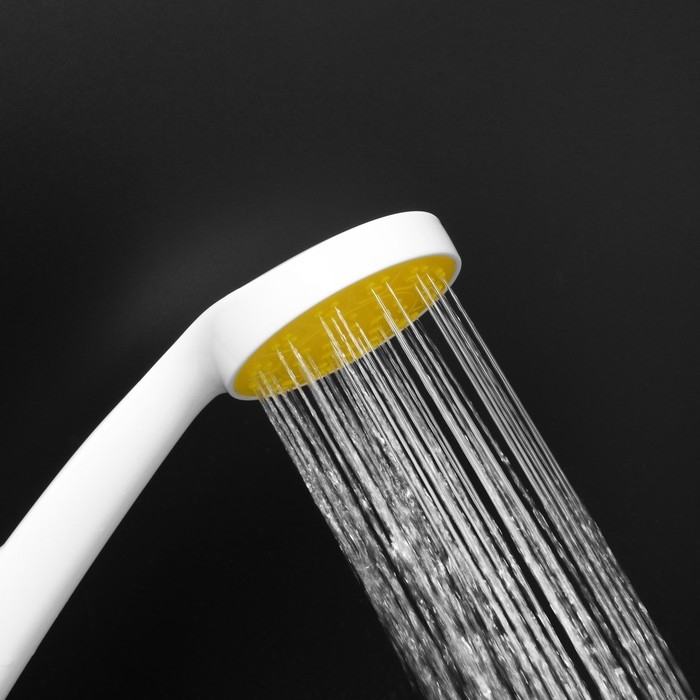 Душевая лейка ZEIN Z0206, 1 режим, пластик, цвет белый с желтой вставкой Душевая лейка ZEIN Z0206, 1 режим, пластик, цвет белый с желтой вставкой