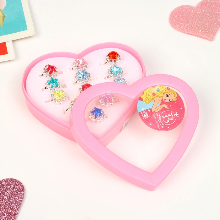 Кольца детские набор 12шт «Выбражулька» геометрия, цвет МИКС, форма МИКС в серебре, б-р Кольца детские набор 12шт «Выбражулька» геометрия, цвет МИКС, форма МИКС в серебре, б-р