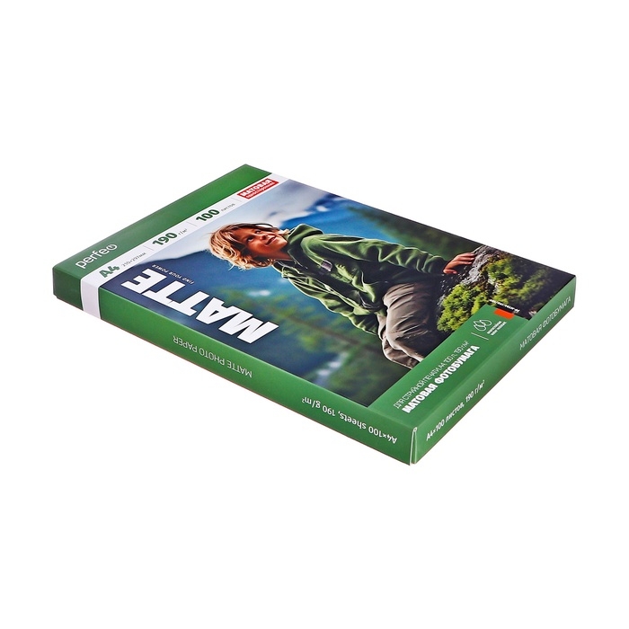 Фотобумага А4 д/струйной печати 100л, 190г/м2, односторонняя, матовая Perfeo Фотобумага А4 д/струйной печати 100л, 190г/м2, односторонняя, матовая Perfeo