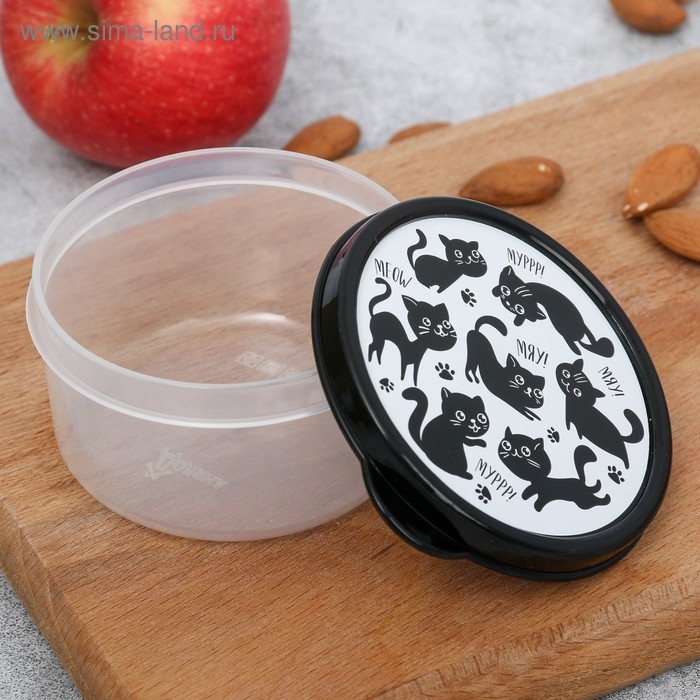 Ланч-бокс круглый &laquo;Мур, мяу&raquo;, 150 мл
