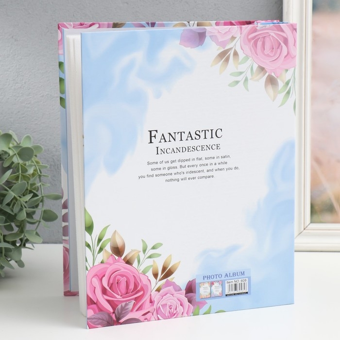 Фотоальбом на 200 фото 13х18 см Фотоальбом на 200 фото 13х18 см "Цветочная рама" в коробке МИКС 29,5х23х5,3 см